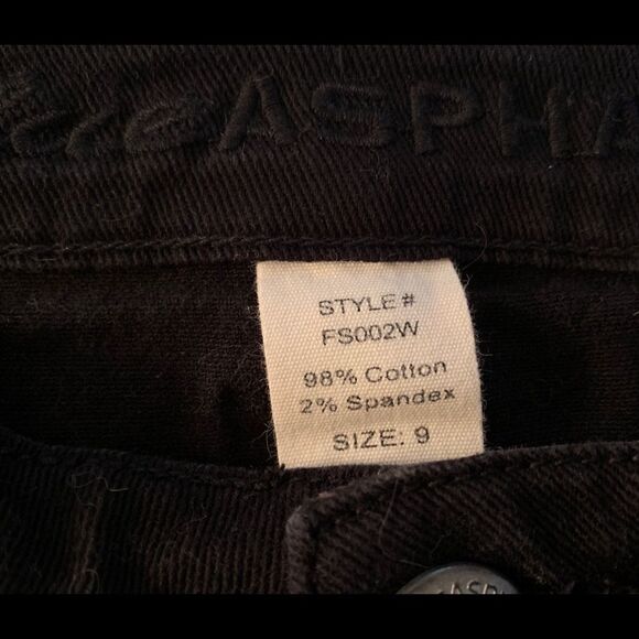 ~Sold ~Blue Asphalt Cutoff short shorts Black sz 9 - Picture 3 of 3